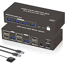 Amazon.co.jp: 【デュアルモニター 同時出力】4K 60Hz HDMI KVM 切替器